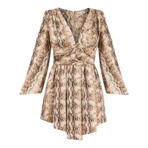 NWT Ronny Kobo Orzora Snake Print Mini Dress Size XS